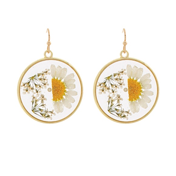 Flower Round Earrings - Picture 1 of 5